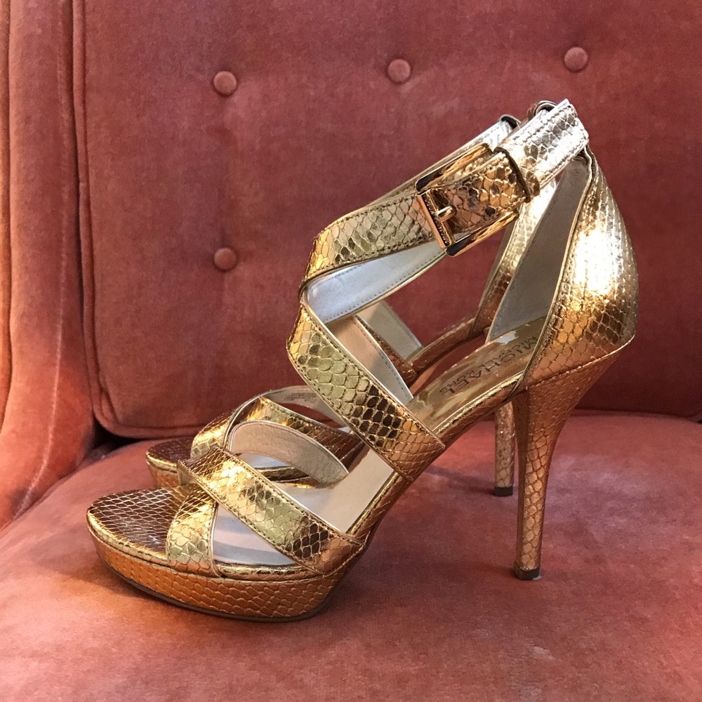 Michael Kors Gold Snakeskin Heels